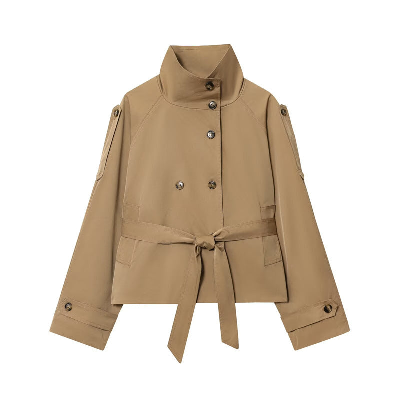 Chic Style Women's Double-Breasted Belted Trench Coat