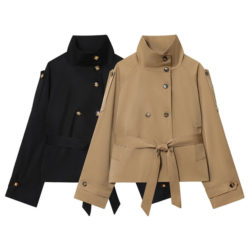 Chic Style Women's Double-Breasted Belted Trench Coat