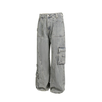 Heavyweight Patchwork Multi-Pocket Cargo Jeans